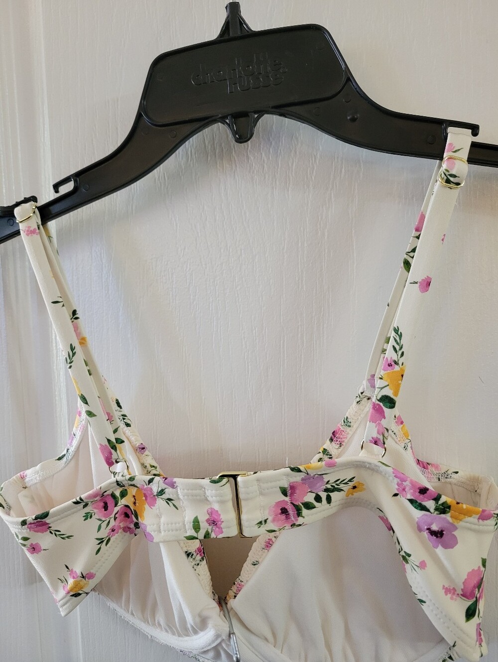 Shade & Shore Ditsy Floral Bikini Set 34D Top Cheeky Ruffle Bottoms Medium - Picture 5 of 14